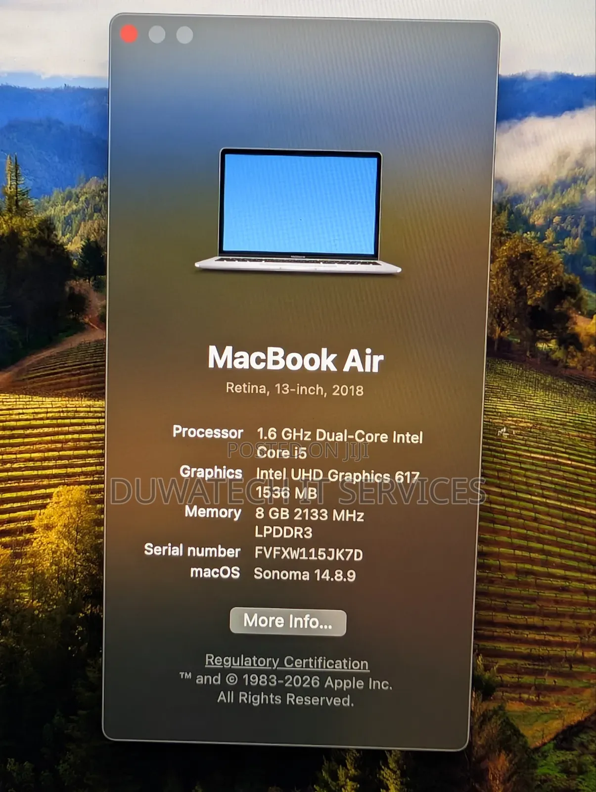 Laptop Apple MacBook Air 2018 8GB Intel Core i5 SSD 256GB