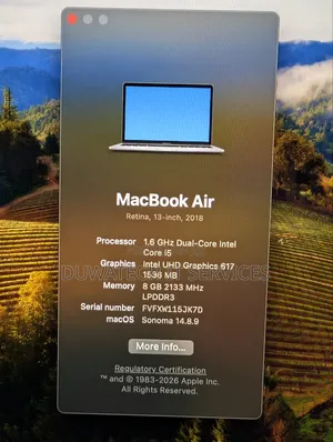 Laptop Apple MacBook Air 2018 8GB Intel Core i5 SSD 256GB