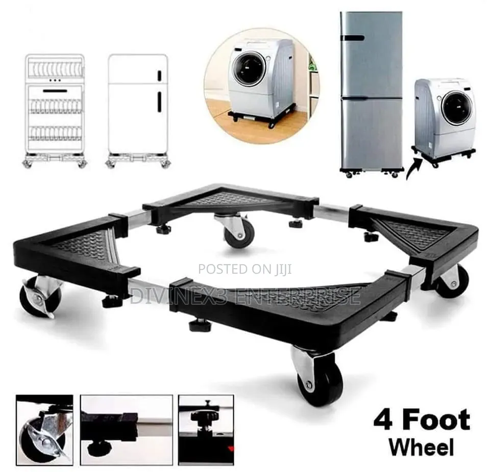 Adjustable Fridge/Washing Machine Stand With Wheels