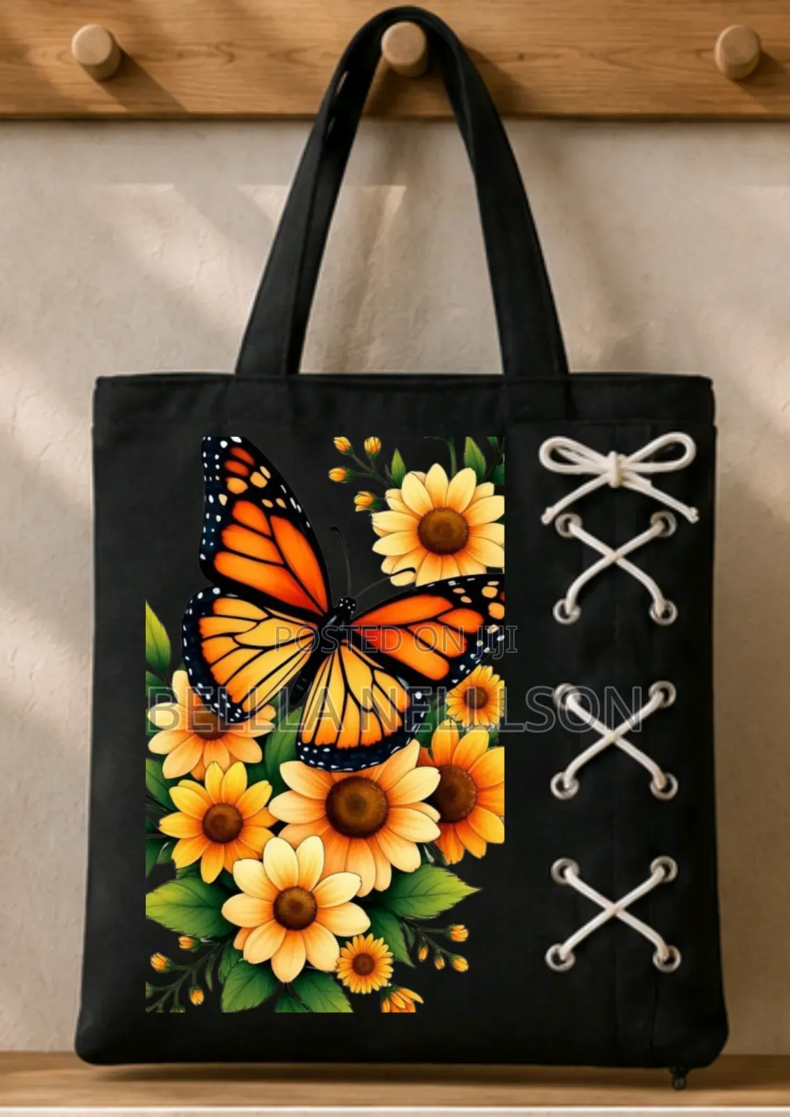 Floral Laced Tote Bags