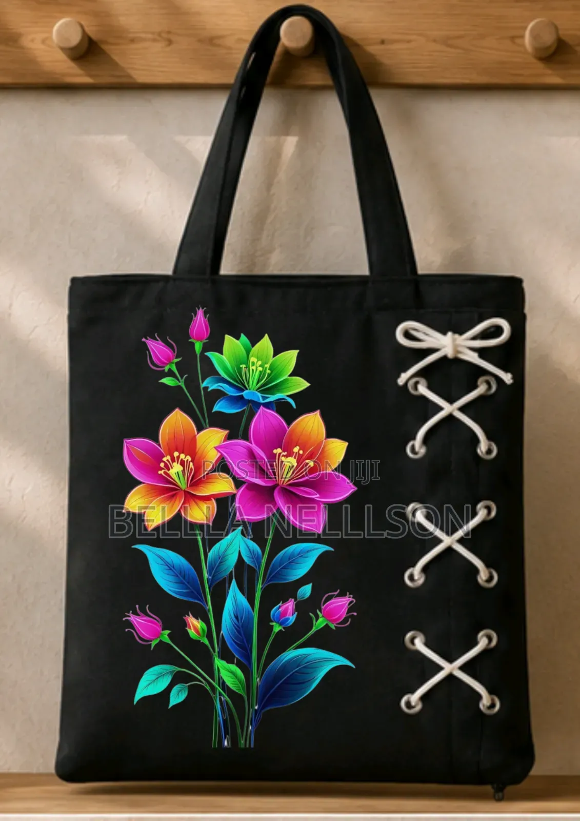 Floral Laced Tote Bags