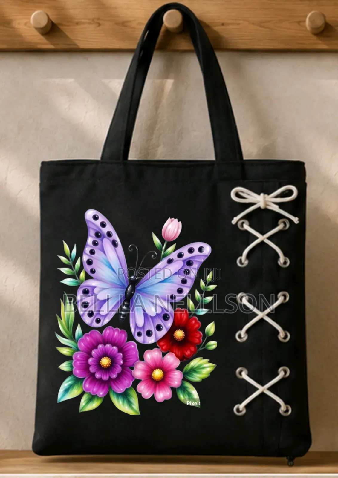 Floral Laced Tote Bags