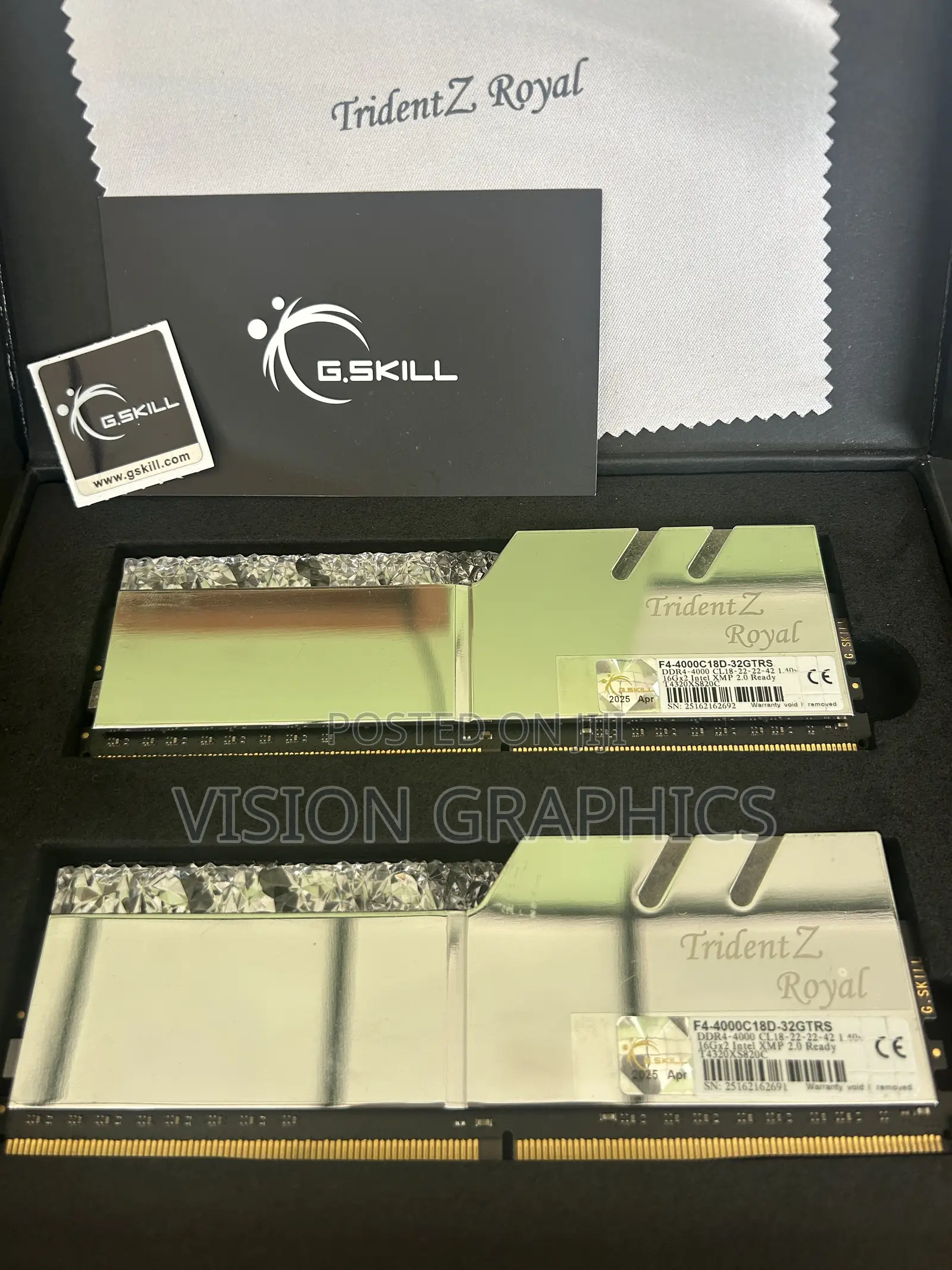 G.Skill Trident Z Royal 32GB (16GBx2) RGB DDR4 RAM 4000mhz