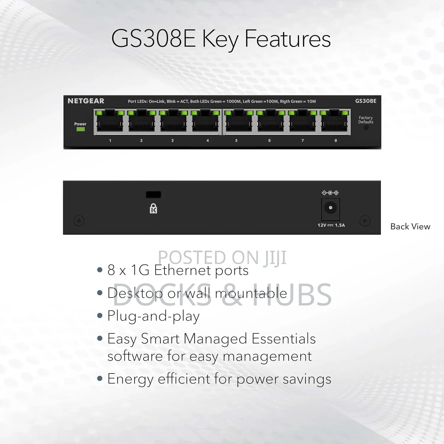 NetGear 8-Port Gigabit Smart Ethernet Plus Switch (GS308E)