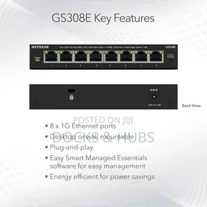 NetGear 8-Port Gigabit Smart Ethernet Plus Switch (GS308E)