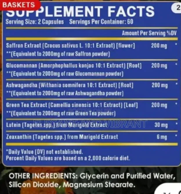 Letein and Zeaxanthin 8000mg Eye Vitamin With Saffron for Eye Health