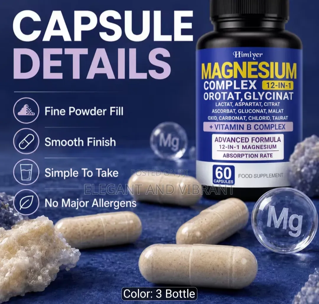 Himiyer 12 in 1 Magnesium Complex, 60 Caps With B Complex
