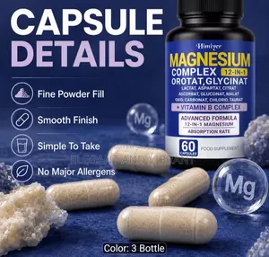 Himiyer 12 in 1 Magnesium Complex, 60 Caps With B Complex