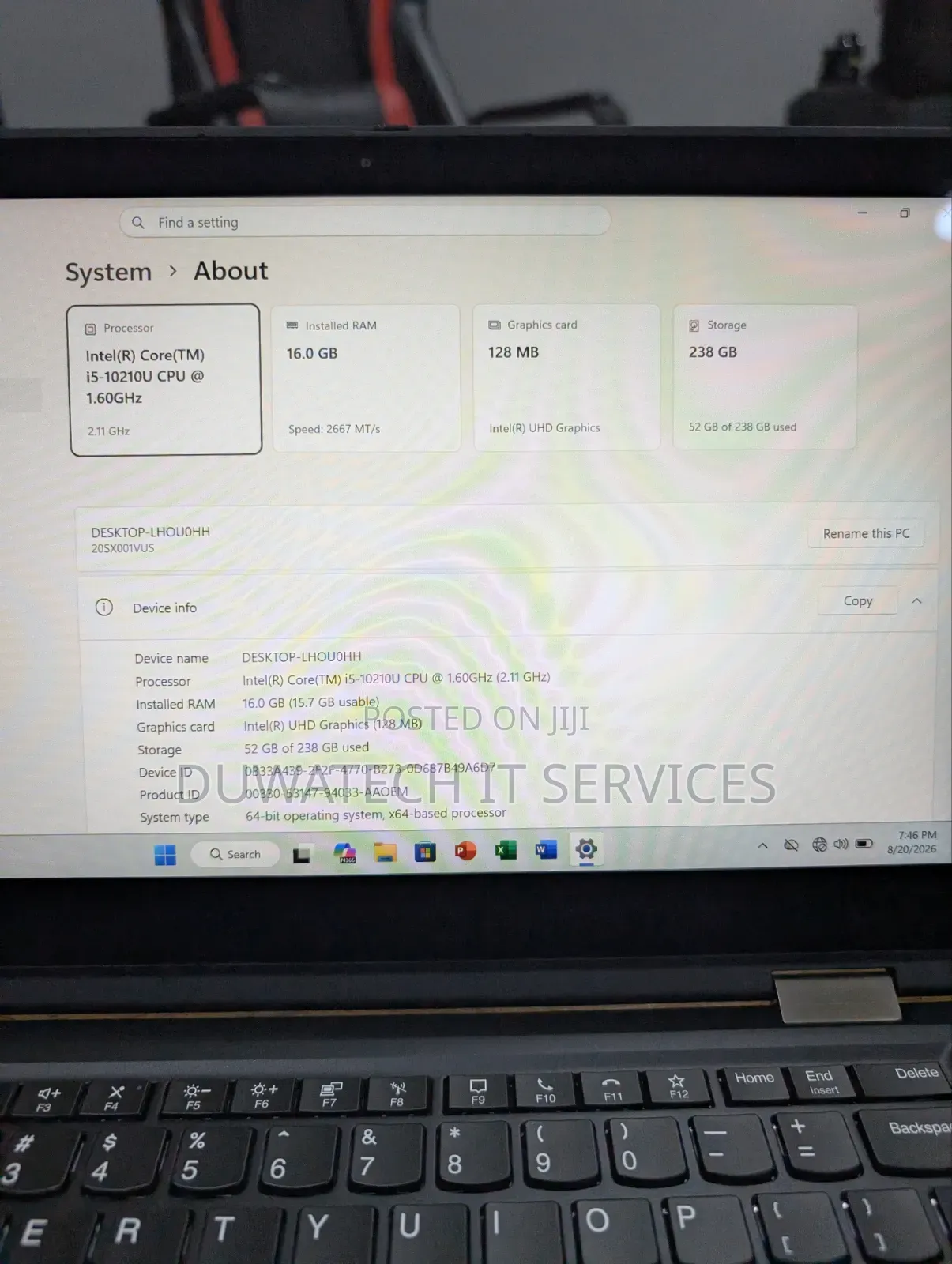 Laptop Lenovo ThinkPad x13 Yoga 16GB Intel Core i5 SSD 256GB