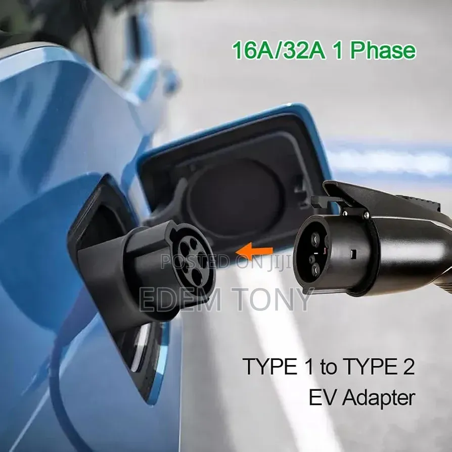 Type 1 to Type 2 EV Charging Adapter (SAE J1772 to IEC 62196-2)