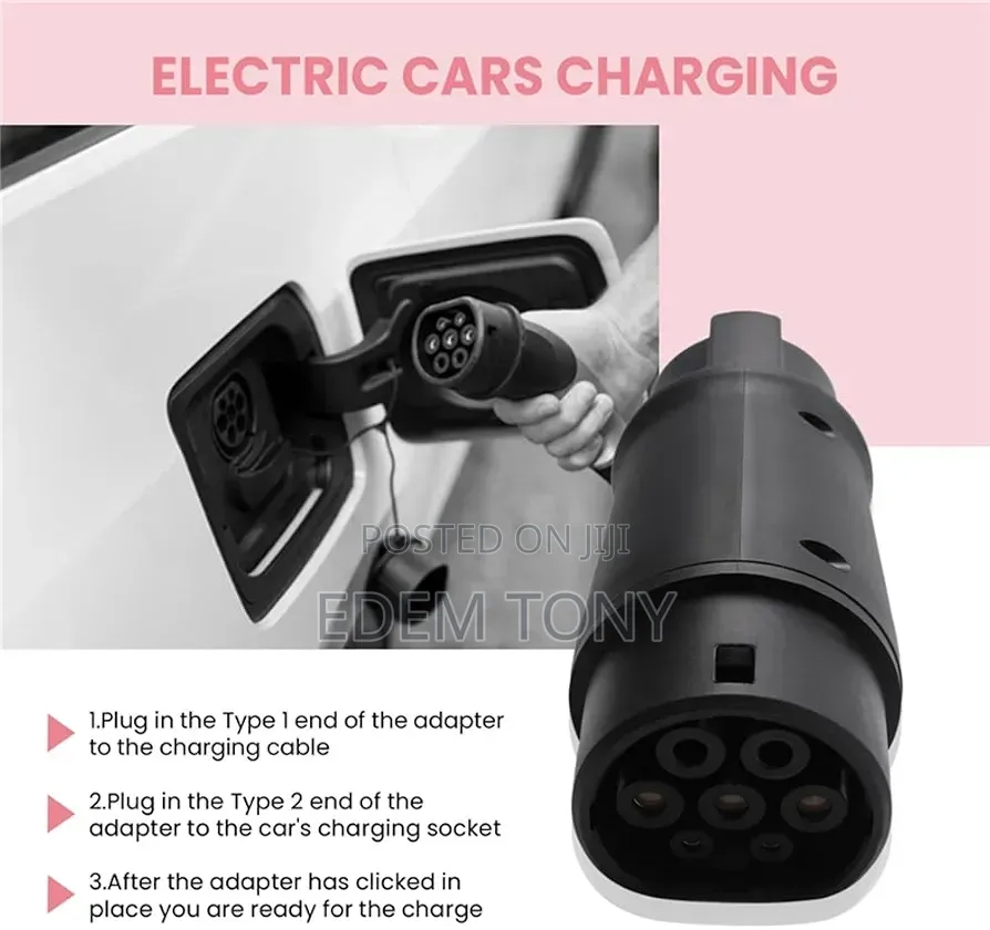 Type 1 to Type 2 EV Charging Adapter (SAE J1772 to IEC 62196-2)