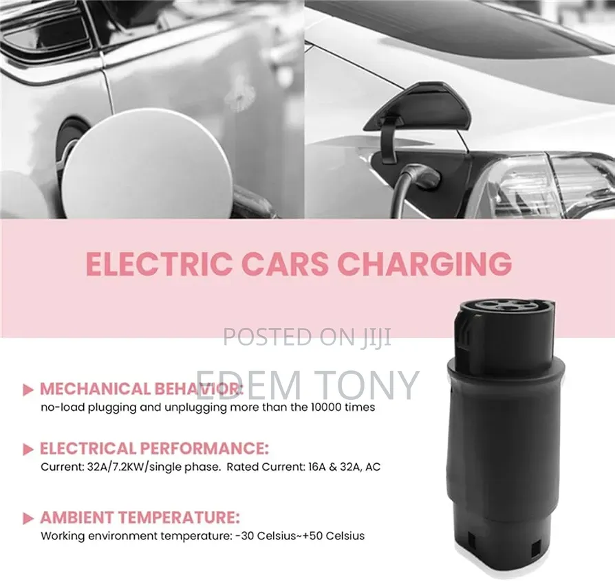 Type 1 to Type 2 EV Charging Adapter (SAE J1772 to IEC 62196-2)