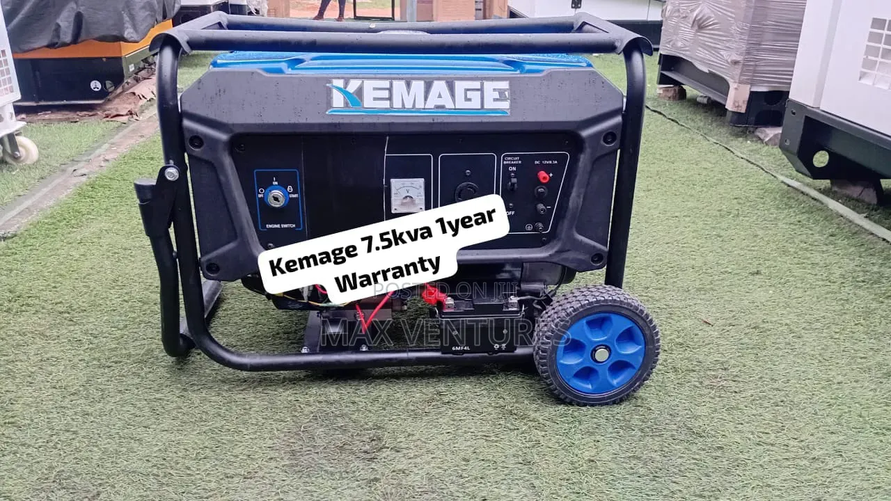 KEMAGE 7.5KVA Heavy Duty Petrol Generator Available 7.5kva