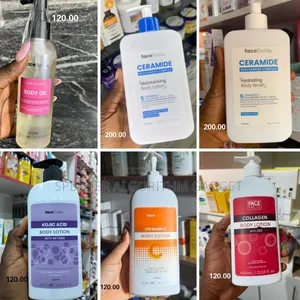 Face Facts Ceramide/Collagen/Vit C/Kojic/lotion/Oil//Body Wash