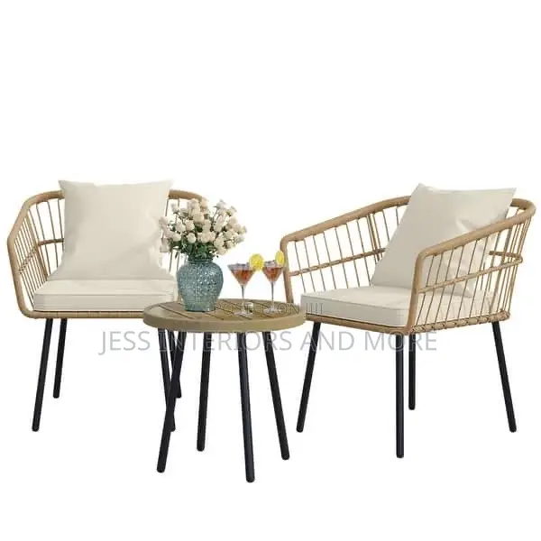 Outdoor 3-Piece Set (Bistro Set Patio Wicker With Coffee Table)