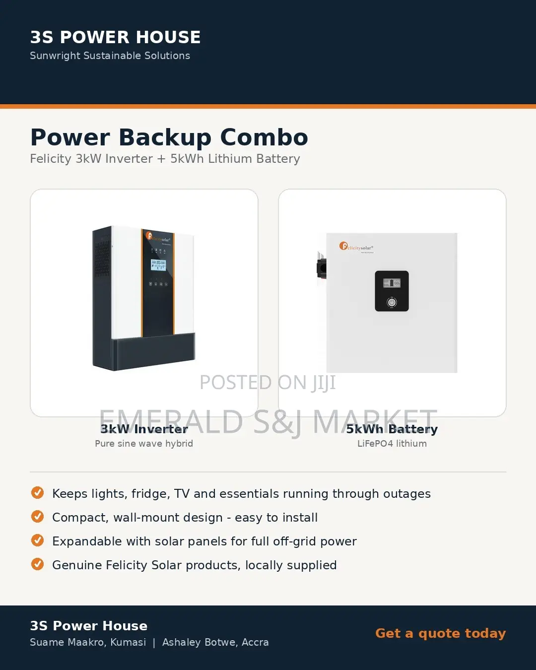 Solar Backup 3kw+5kwh
