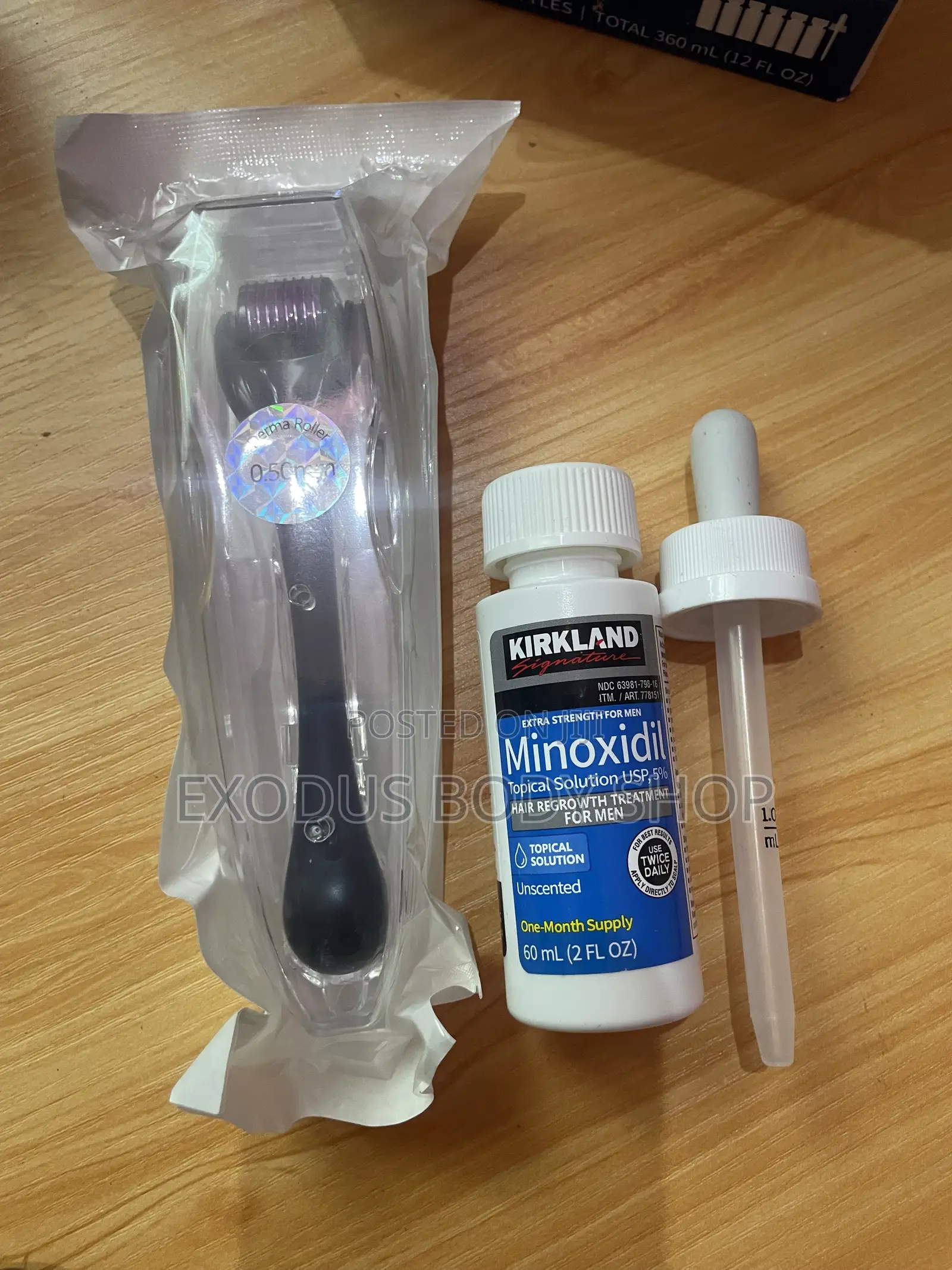 Kirkland Minoxidil, Derma Roller Biotin Hair Growth Kit