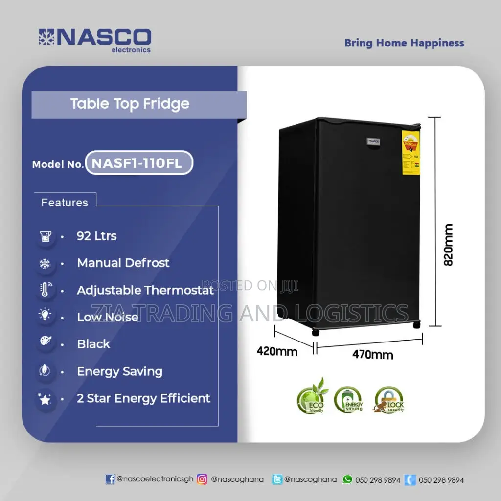 Nasco 92Ltrs Table Top Refrigerator
