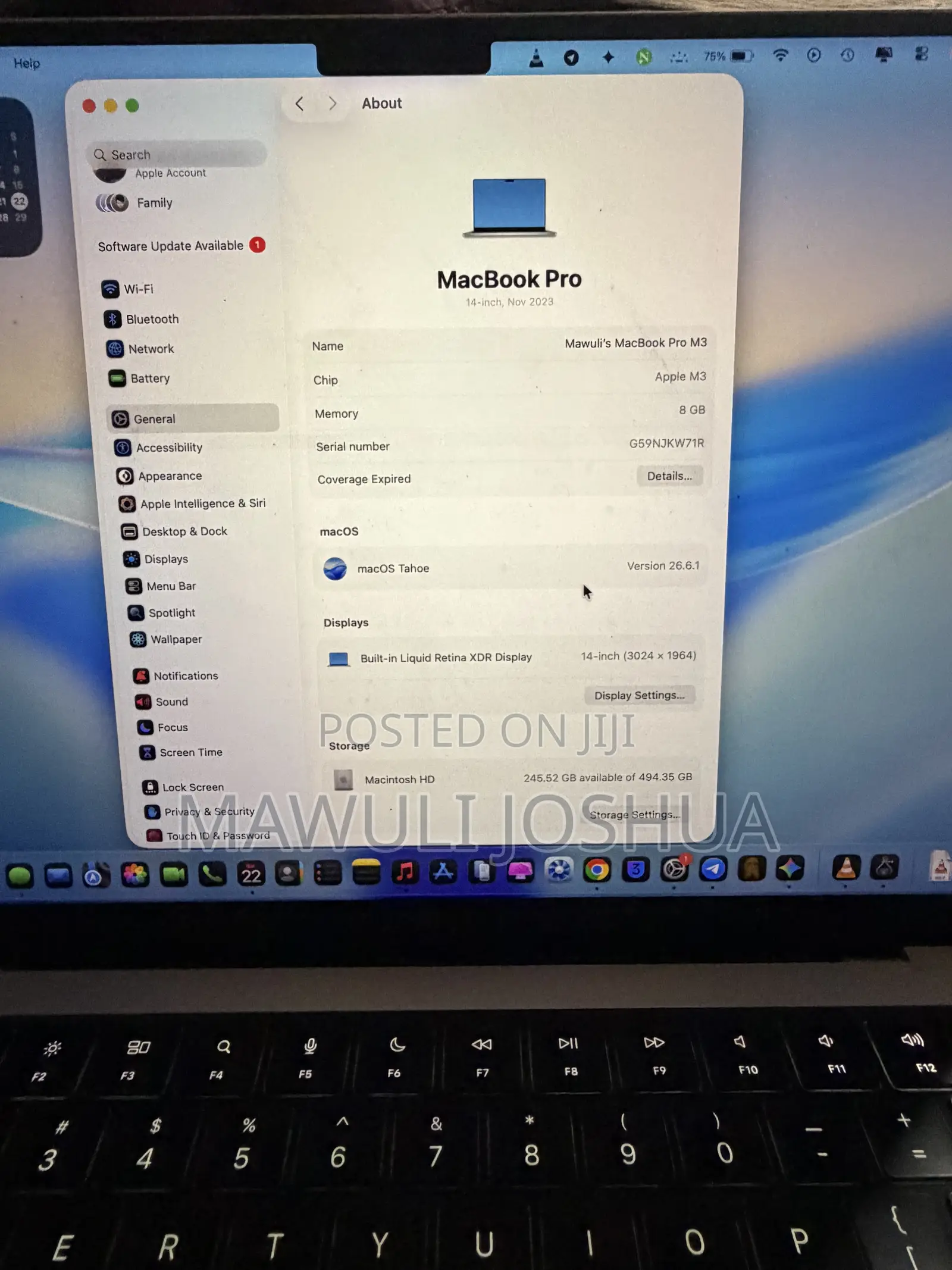 Laptop Apple MacBook Pro 2023 M3 8GB Apple M3 SSD 512GB