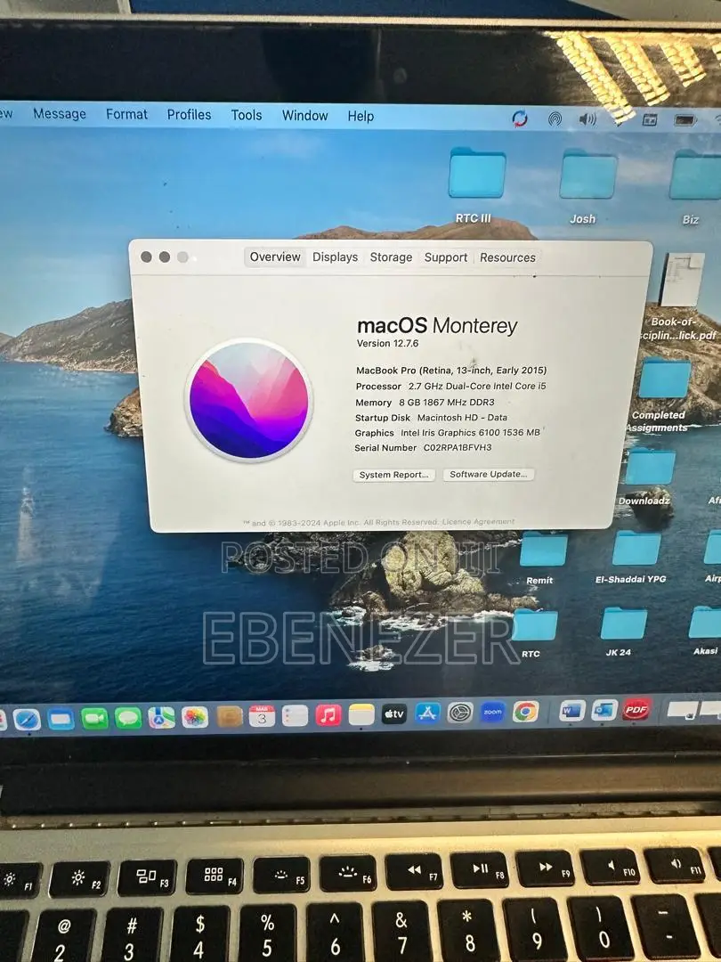 Laptop Apple MacBook Pro 8GB Intel Core i5 SSD 500GB