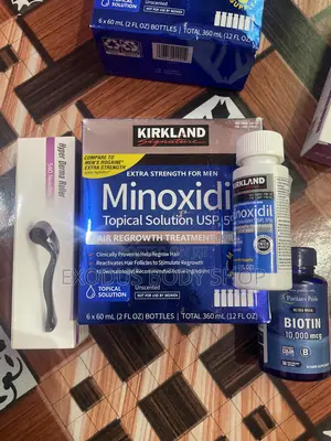 Kirkland Minoxidil 5% + Derma Roller Biotin Hair Regrowth