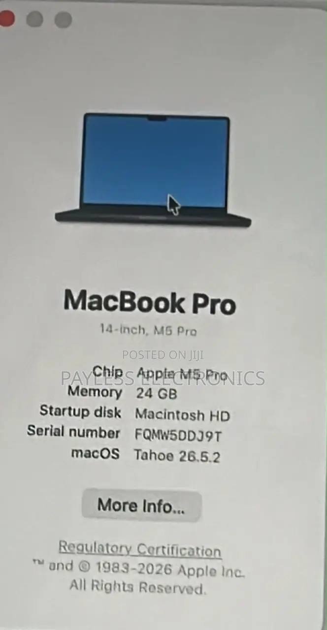 Laptop Apple MacBook Pro 2025 M5 24GB Apple M5 SSD 1T