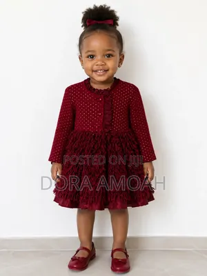 Beautiful Burgundy Polka-Dot Dress