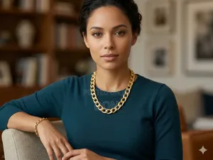 Gold Tone Necklace With Bracelet