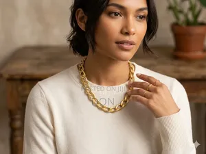 Gold Tone Necklace With Bracelet