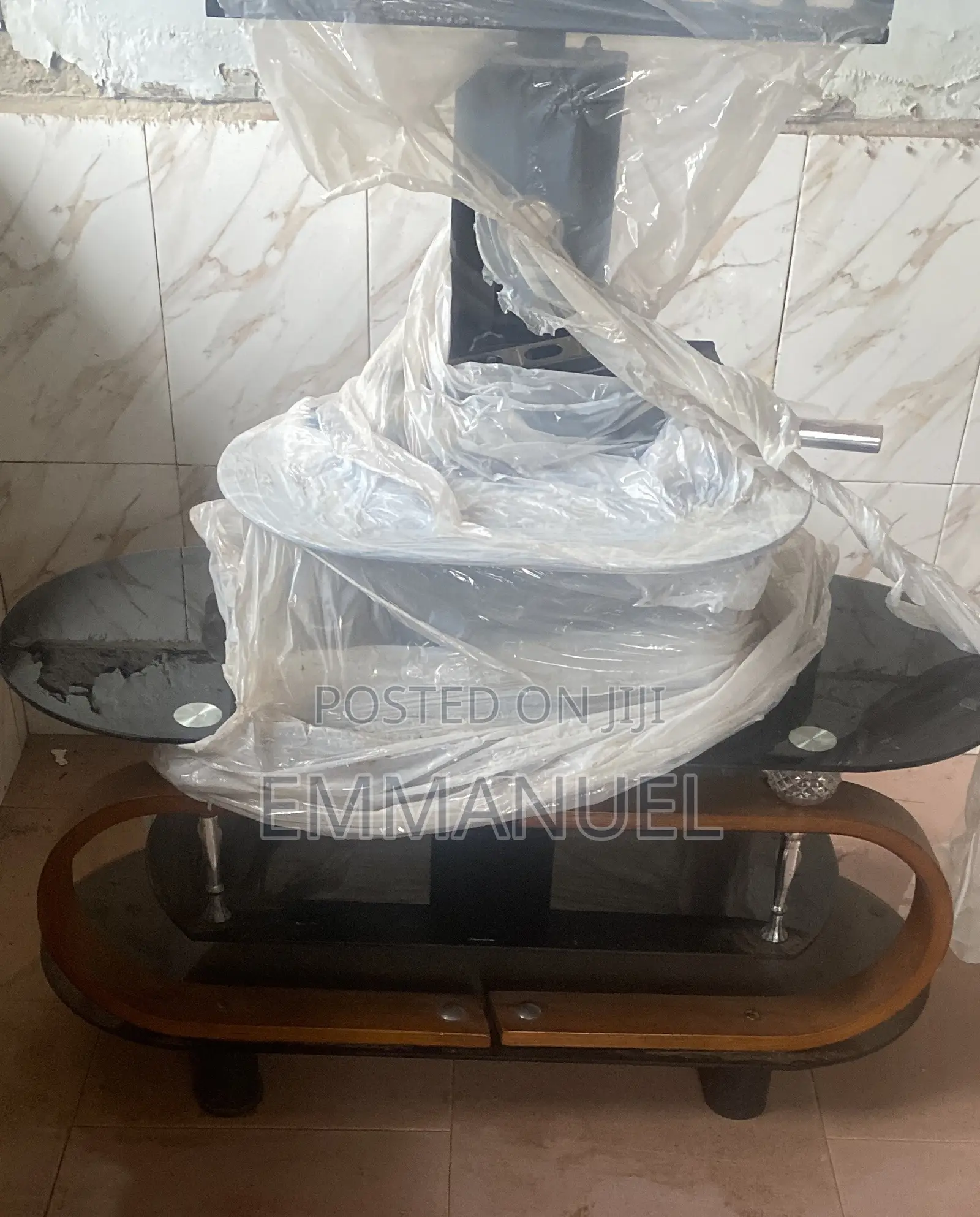 Glass Table With a TV Stand Combined