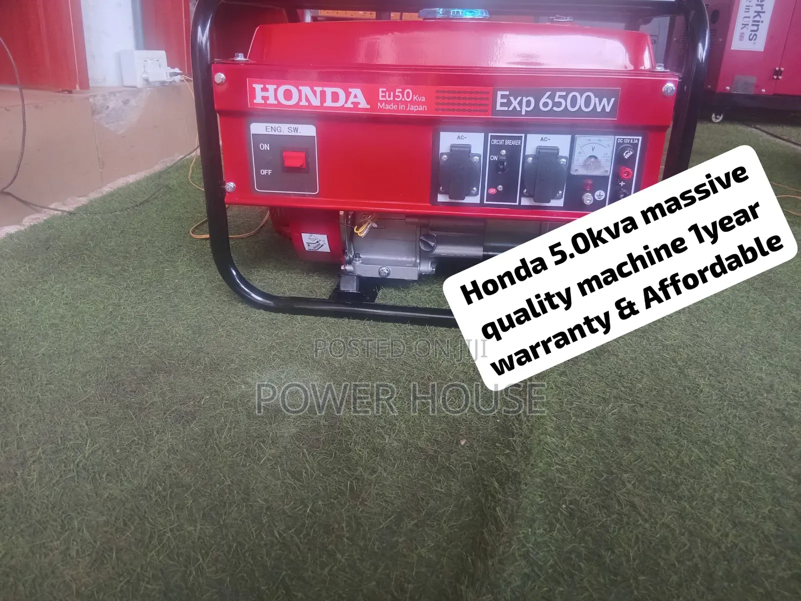 Honda 5.0KVA 6500W Generator Reliable Heavy Duty Power, Strong Engine