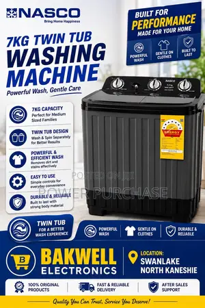 NASCO 7KG Twin Tub Washing Machine