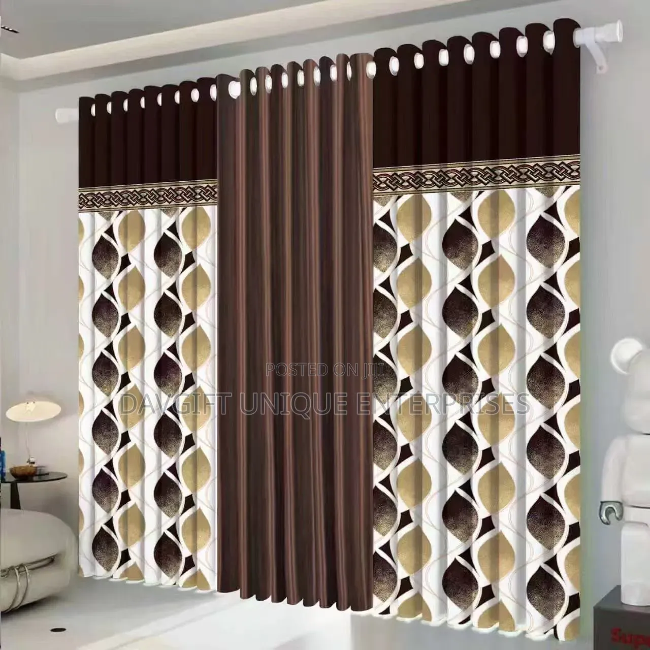 Durable 3in1 Room Curtains and a Voil