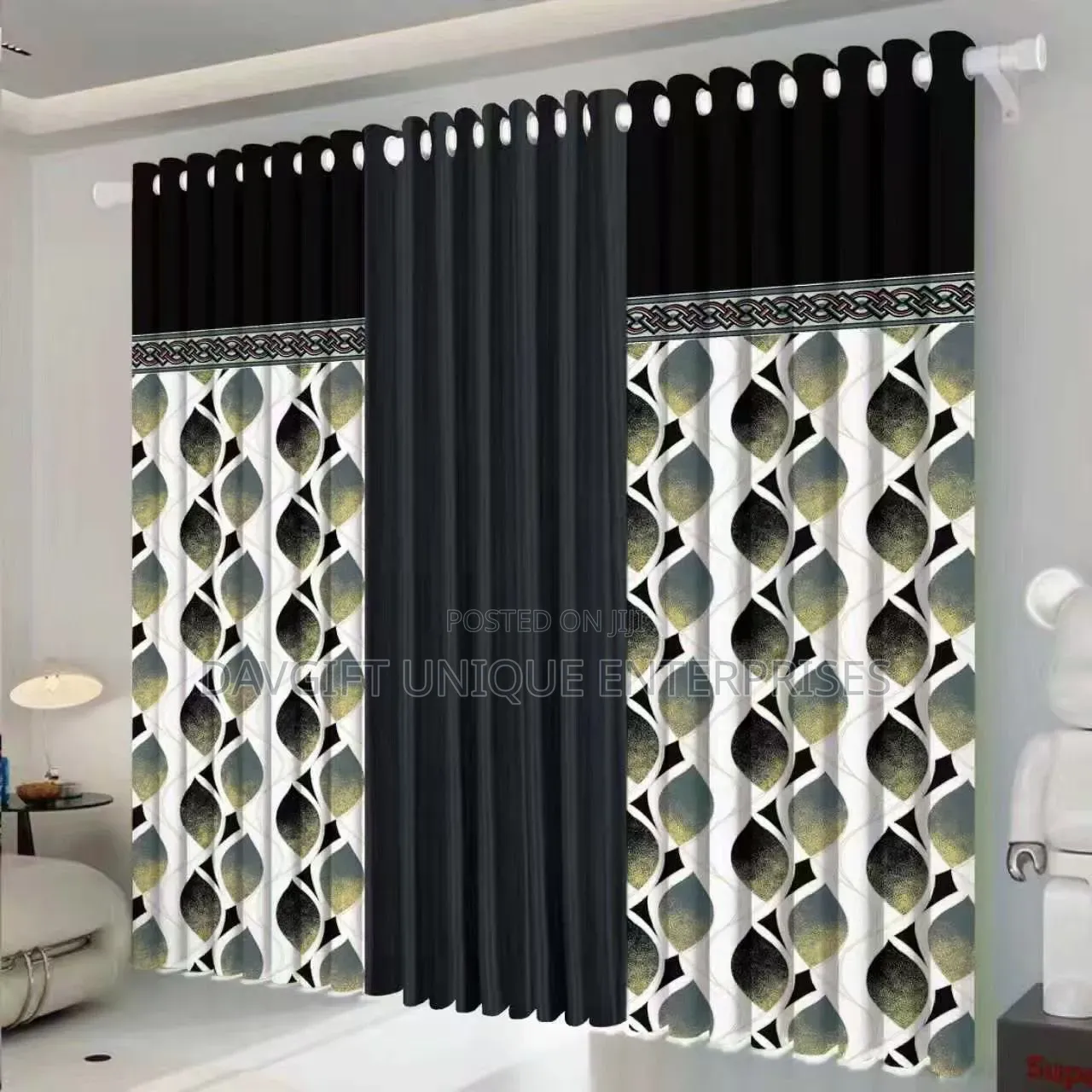 Durable 3in1 Room Curtains and a Voil
