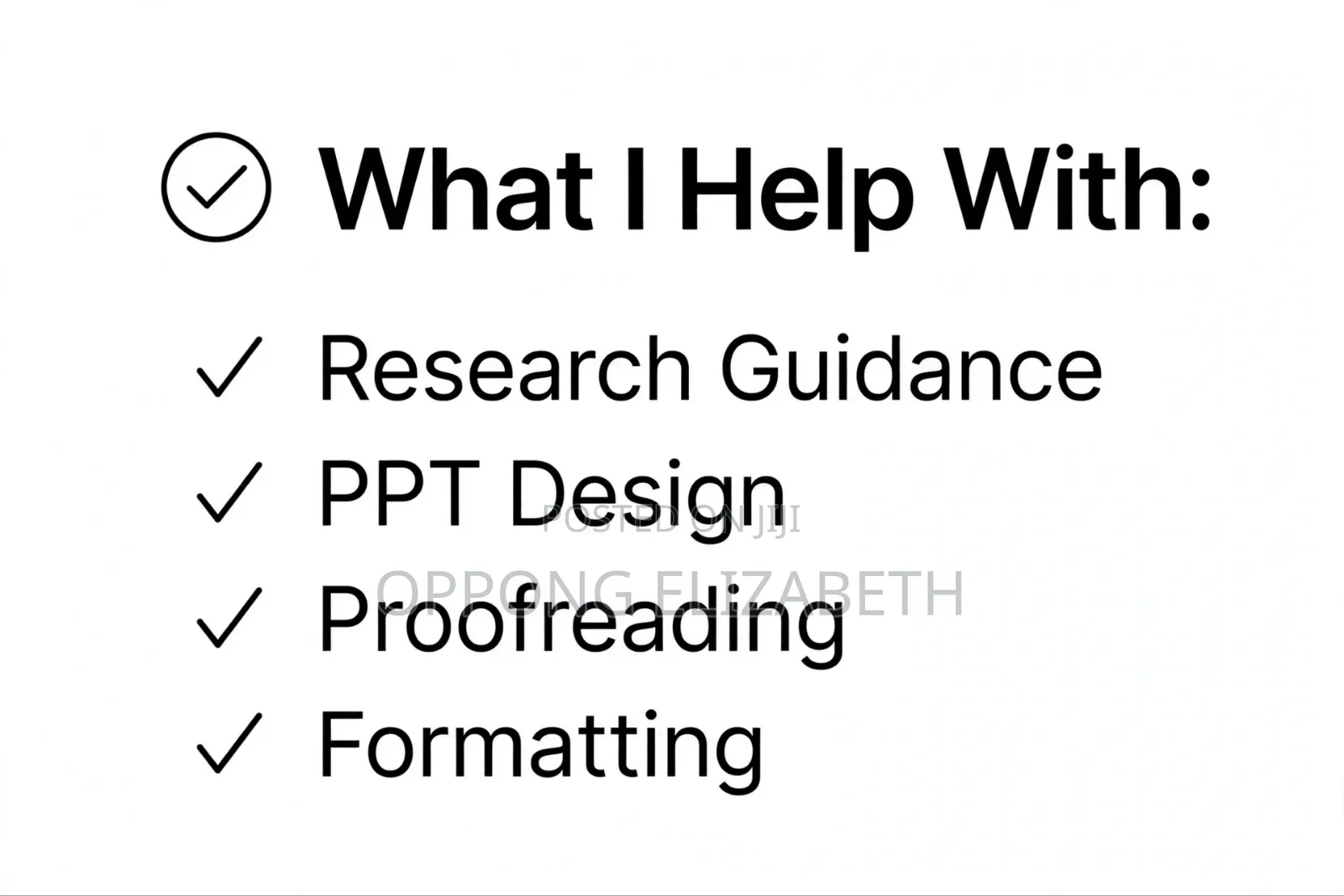 Tutoring/Guidance/Editing Support
