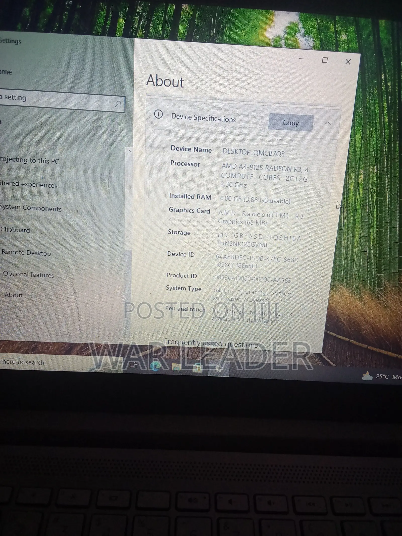 Laptop HP 4GB Intel Celeron SSD 128GB