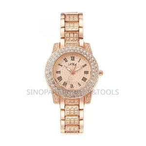 Rose Gold Women's Fashion Watch With Rhinestone Dial
