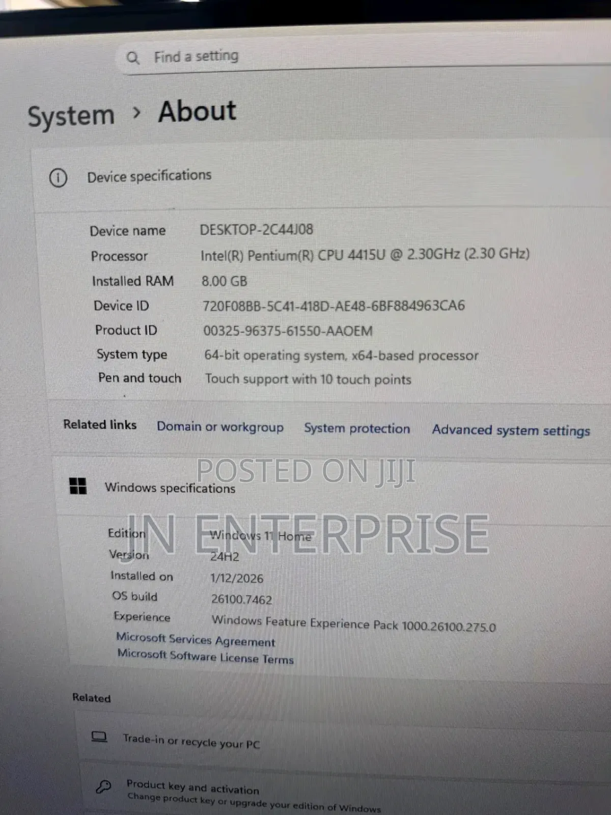 Desktop Computer HP 200 G4 22 All-in-One 8GB Intel Pentium SSD 1T