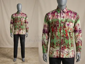 Men African Print Long Sleeve Shirt