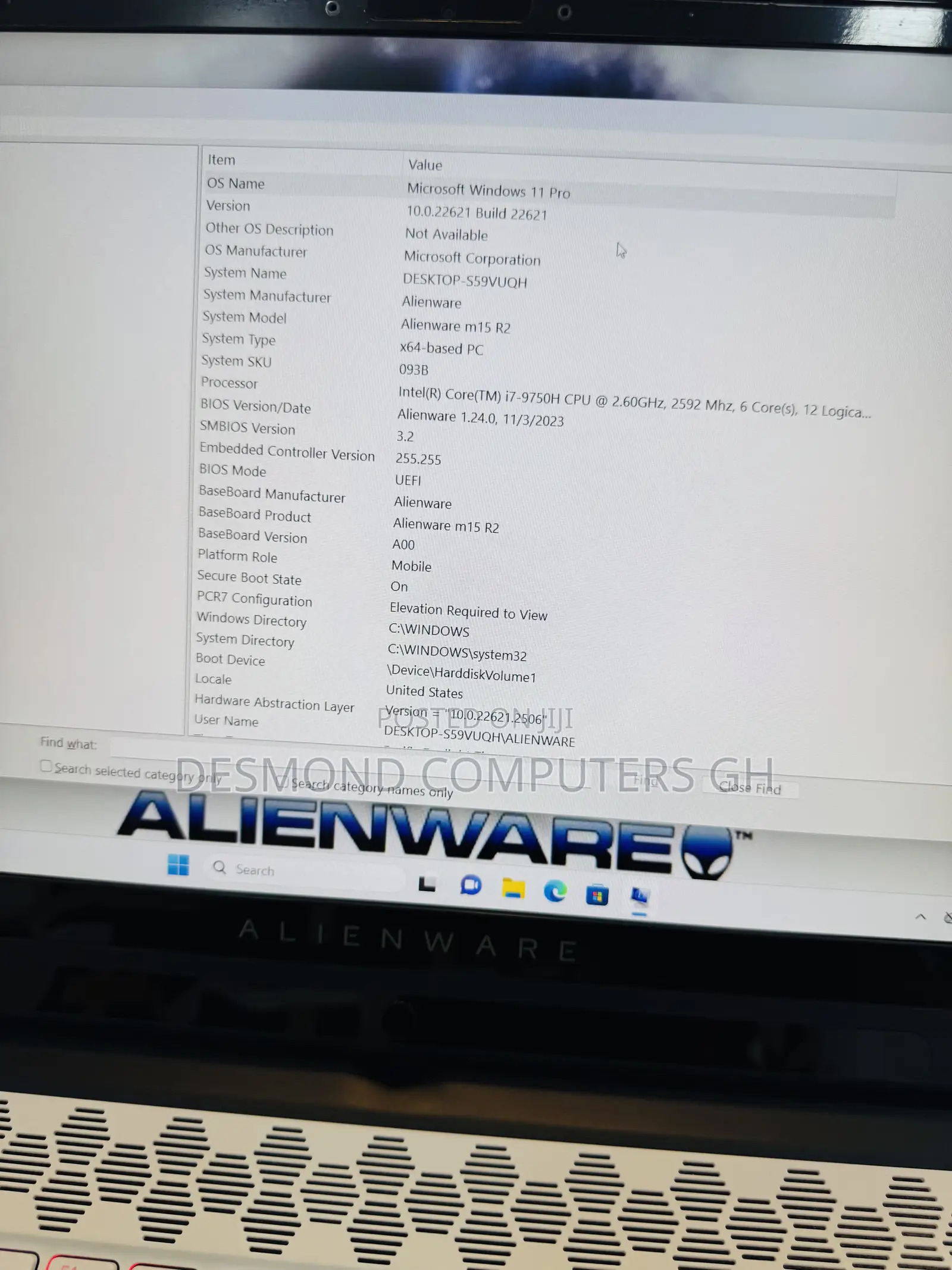 Laptop Alienware M15 r3 16GB Intel Core i7 SSD 512GB