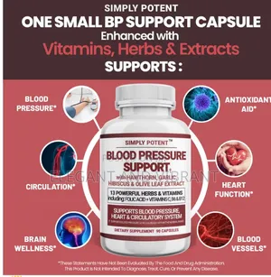 Blood Pressure Support for Men Women,Hawthorn,Hibiscus,Garlic,Olives