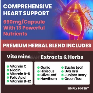 Blood Pressure Support for Men Women,Hawthorn,Hibiscus,Garlic,Olives