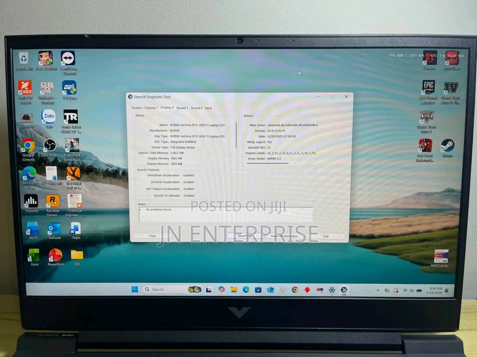 New Laptop HP Victus 15 16GB AMD Ryzen 5 SSD 512GB