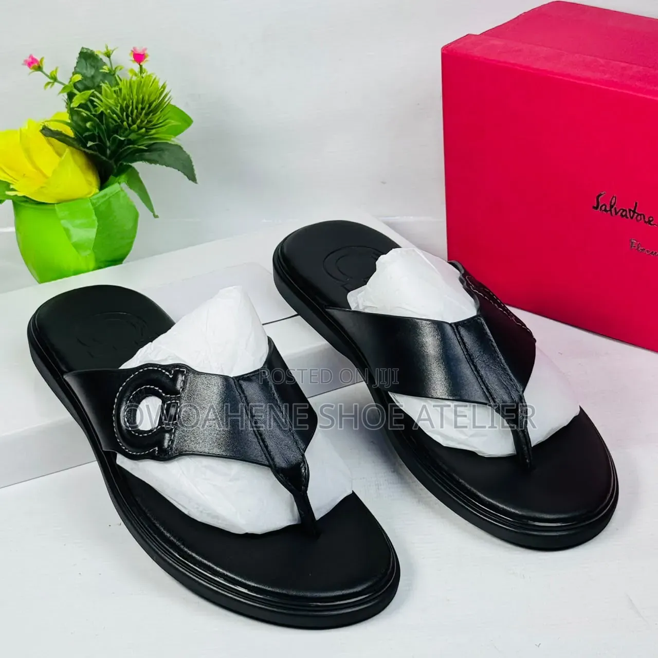 Salvatore Ferragamo Leather Thong Sandals