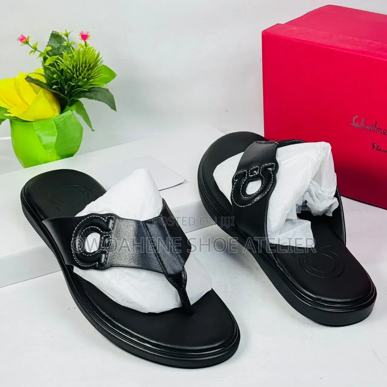 Salvatore Ferragamo Leather Thong Sandals