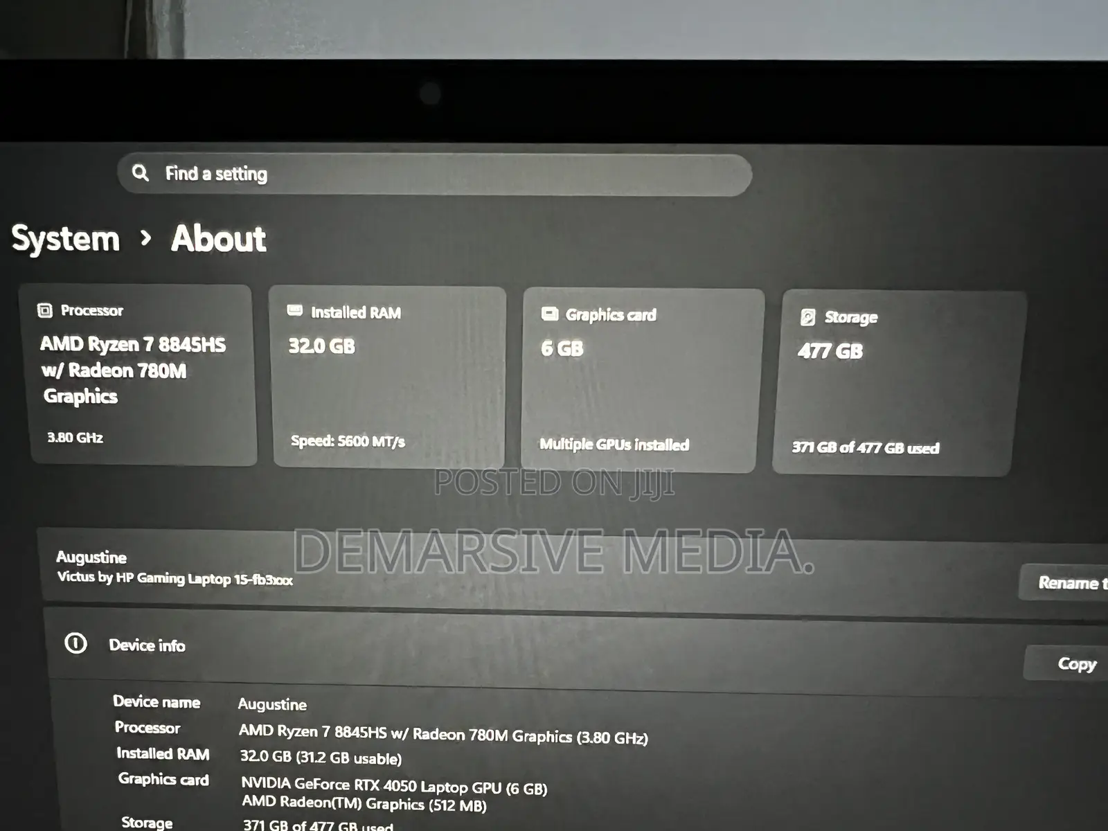 Laptop HP Victus 15 32GB AMD Ryzen 7 SSD 512GB
