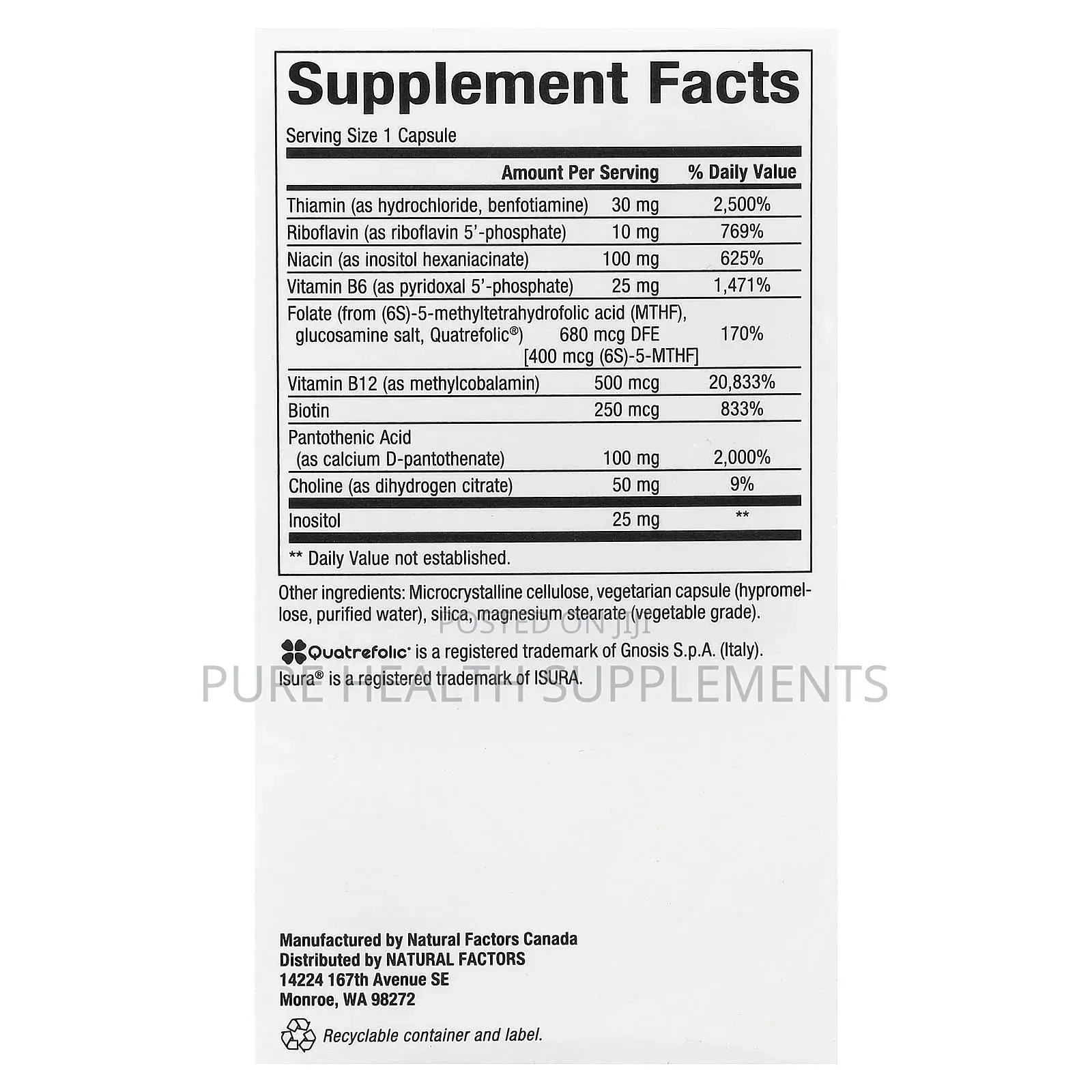 Natural Factors, BioCoenzymated, Active B Complex, 60 Vegetarian Caps