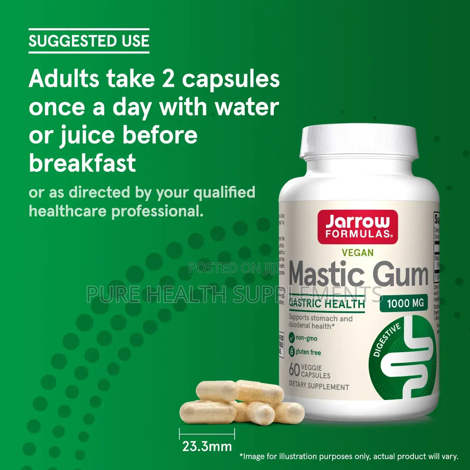 Jarrow Formulas, H Pylori Be Gone! , Vegan Mastic Gum, 60 Veggie Caps