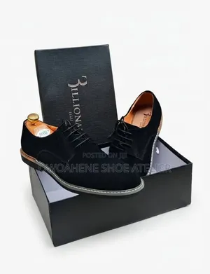 Men's Black Suede Derby Shoes
