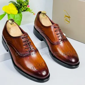 Men's Wholecut Oxford Shoes With Custom Wingtip Brogue Detailing,